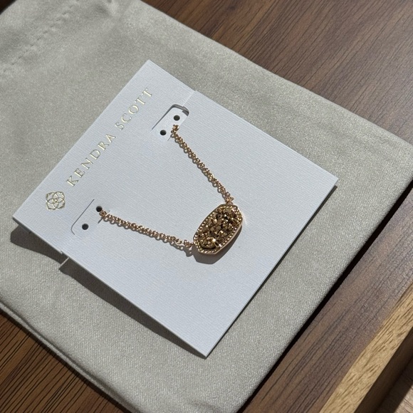 NEW Kendra Scott Elisa Rose Gold Pendant Necklace Rose Gold Drusy 20 - Picture 5 of 7